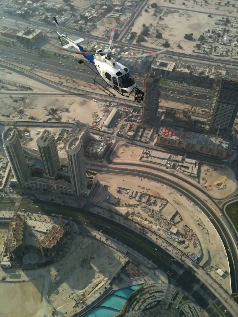 MI4 looking down on helicopter Dubai
